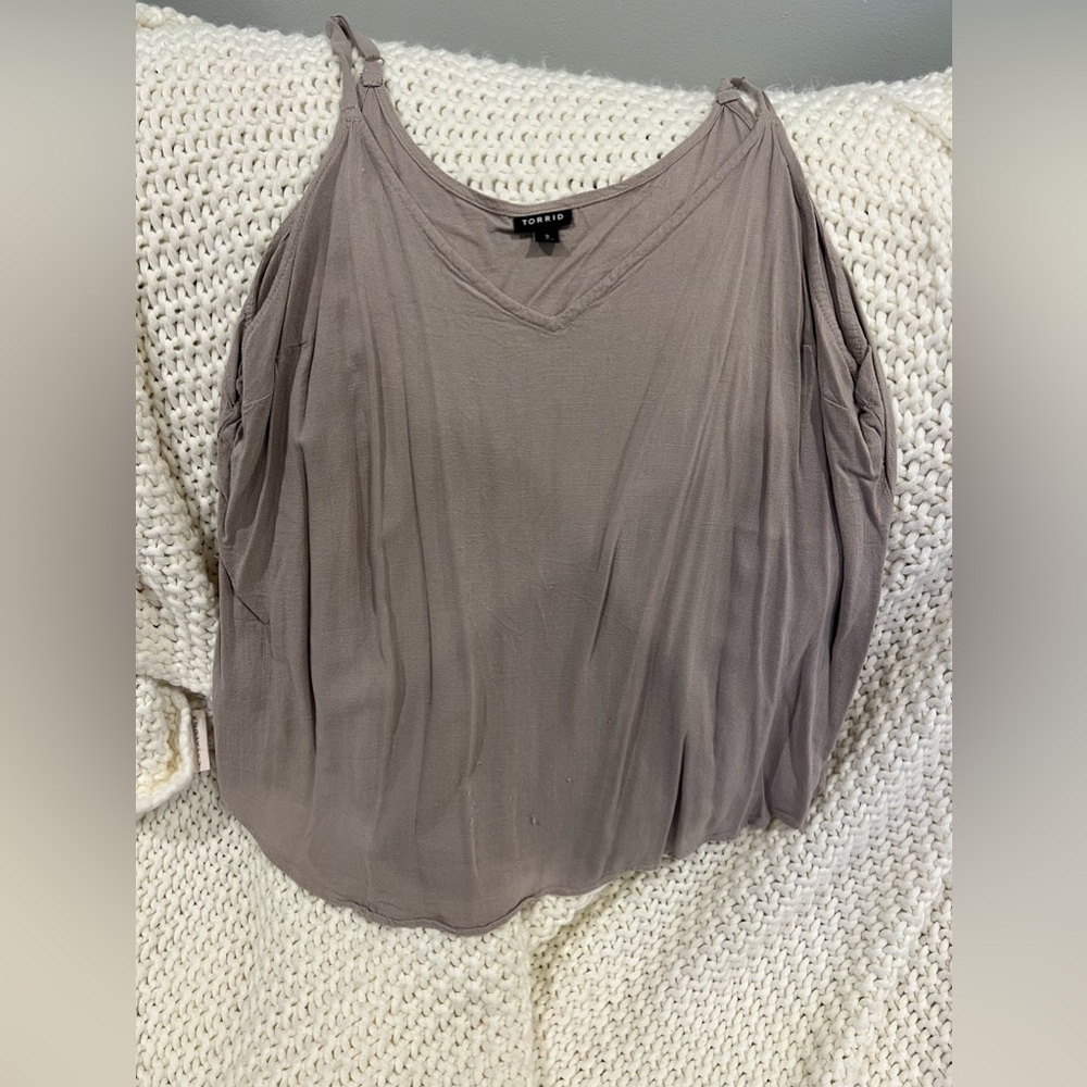Torrid- size 3- tan spaghetti strap shirt